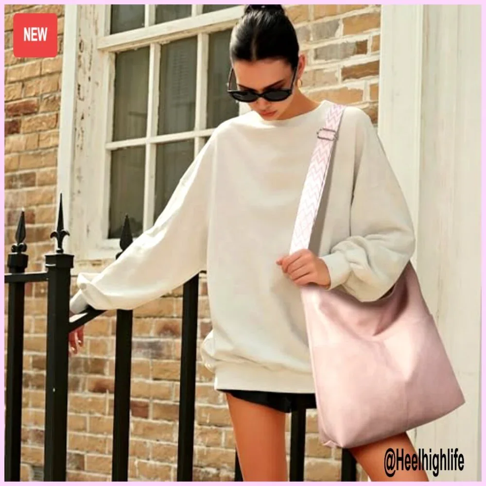 Large Vegan Leather Hobo Bag Crossbody Tote for Laptop Travel Work